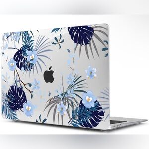 MACBOOK AIR 15INCH TROPICAL BLUE PALM HARD SHELL CASE WITH KEYBOARD COVER - NWOT